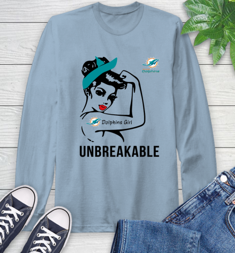 NFL Miami Dolphins Girl Unbreakable Football Sports Long Sleeve T-Shirt 6