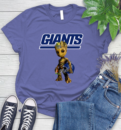 New York Giants NFL Football Groot Marvel Guardians Of The Galaxy Women's T-Shirt 11