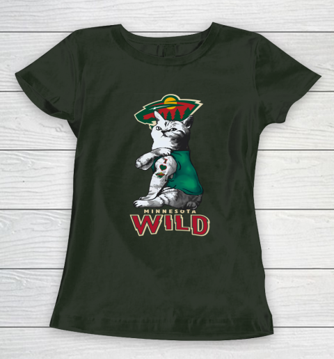 NHL My Cat Loves Minnesota Wild Hockey Women's T-Shirt 4