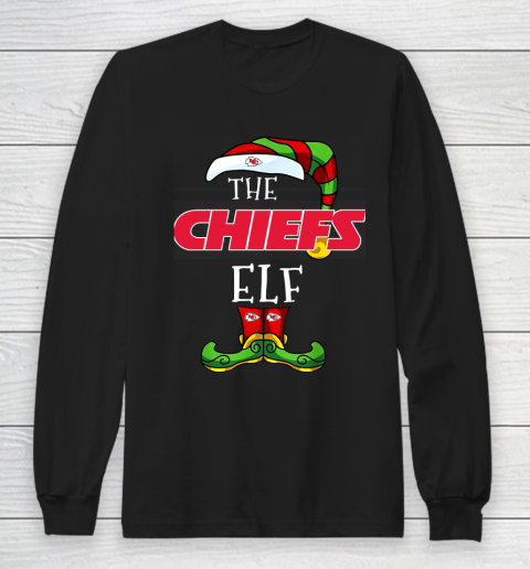Kansas City Chiefs Christmas ELF Funny NFL Long Sleeve T-Shirt