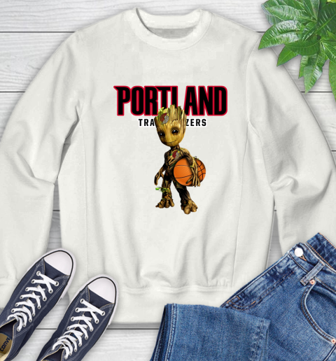 Portland Trail Blazers NBA Basketball Groot Marvel Guardians Of The Galaxy Sweatshirt