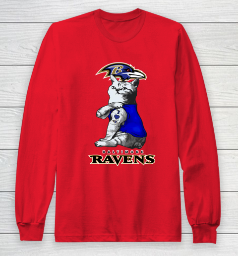 NFL Football My Cat Loves Baltimore Ravens Long Sleeve T-Shirt 7