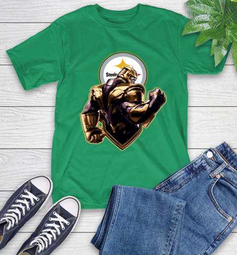 NFL Thanos Avengers Endgame Football Sports Pittsburgh Steelers T-Shirt 7