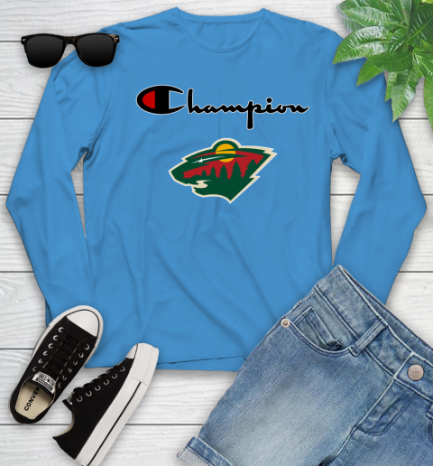 NHL Hockey Minnesota Wild Champion Shirt Youth Long Sleeve 5