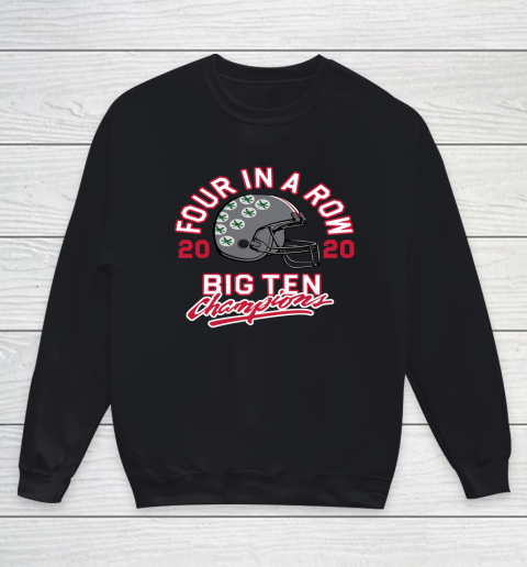 OSU 2020 Big Ten Champions 2020 Four In A Row Youth Sweatshirt