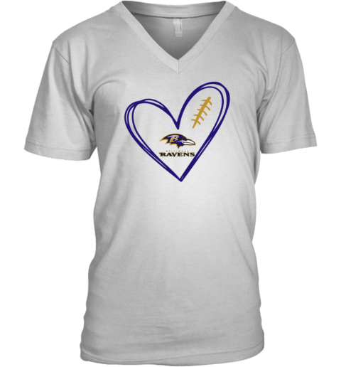 Baltimore Ravens Heart V-Neck T-Shirt