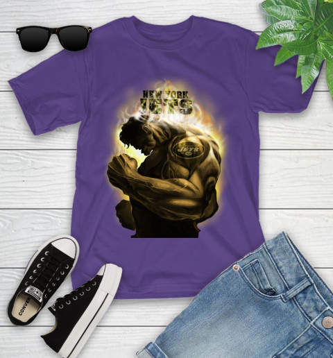 New York Jets NFL Football Hulk Marvel Avengers Sports Youth T Shirt Tee For Sports