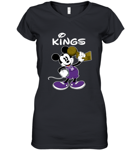 Mickey Sacramento Kings Women's V-Neck T-Shirt
