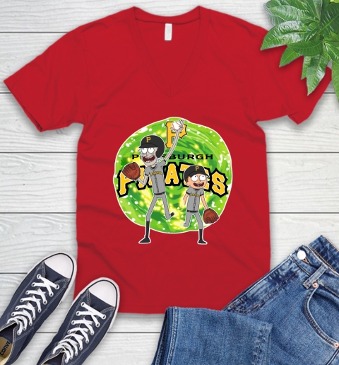 MLB Pittsburgh Pirates Rick And Morty Baseball Sports V-Neck T-Shirt 7