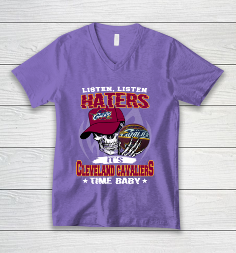 Listen Haters It is CAVALIERS Time Baby NBA V-Neck T-Shirt 8