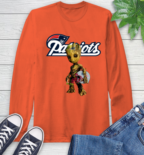 New England Patriots NFL Football Groot Marvel Guardians Of The Galaxy Long Sleeve T-Shirt 5