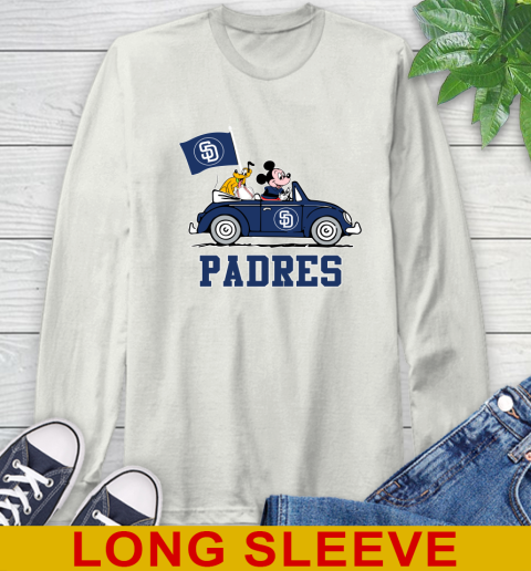 MLB Baseball San Diego Padres Pluto Mickey Driving Disney Shirt Long Sleeve T-Shirt 12