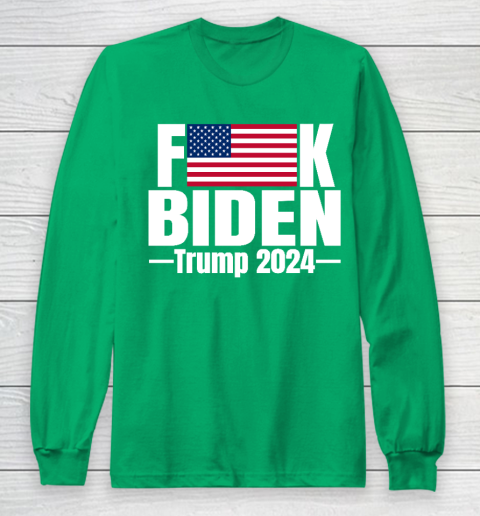Fuck Biden American Flag Trump 2024 Long Sleeve T-Shirt 4