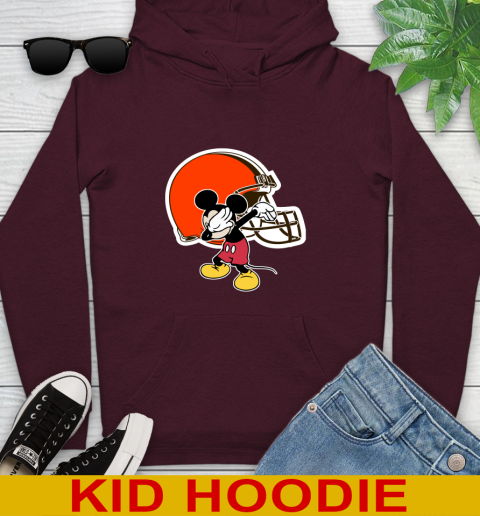 Cleveland Browns NFL Football Dabbing Mickey Disney Sports Youth Hoodie 7