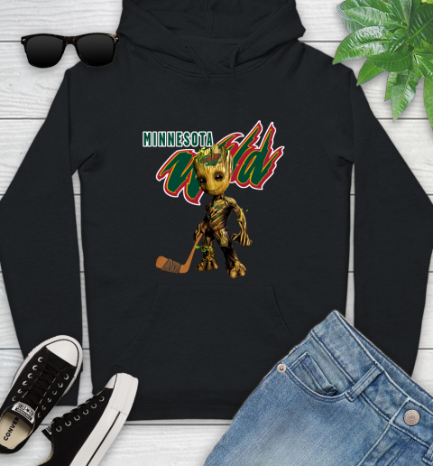 Minnesota Wild NHL Hockey Groot Marvel Guardians Of The Galaxy Youth Hoodie 2