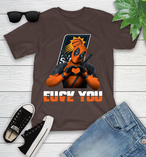 NBA Phoenix Suns Deadpool Love You Fuck You Basketball Sports Youth T-Shirt 7