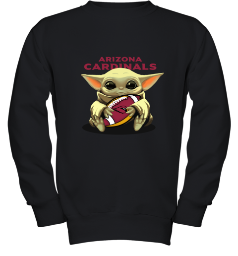 Baby Yoda Loves The Arizona Cardinals Star Wars NFL Youth Sweatshirt