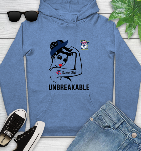 MLB Minnesota Twins Girl Unbreakable Baseball Sports Youth Hoodie 8