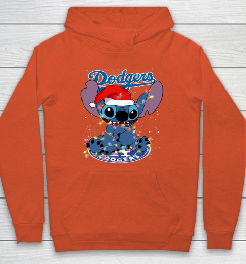 Los Angeles Dodgers MLB noel stitch Baseball Christmas Hoodie 3