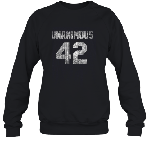 New York 42 Baseball Unanimous HOF Distressed Mo Hero Sweatshirt