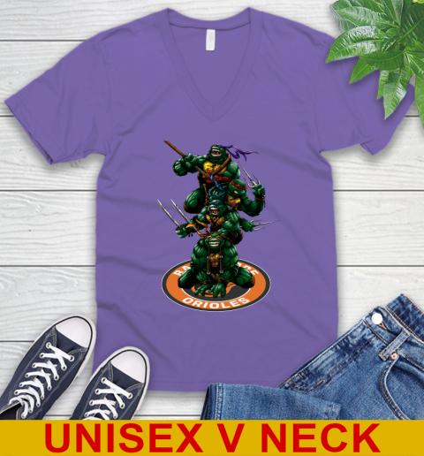 MLB Baseball Baltimore Orioles Teenage Mutant Ninja Turtles Shirt V-Neck T-Shirt 9