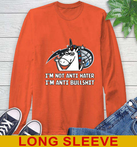 Orlando Magic NBA Basketball Unicorn I'm Not Anti Hater I'm Anti Bullshit Long Sleeve T-Shirt 5