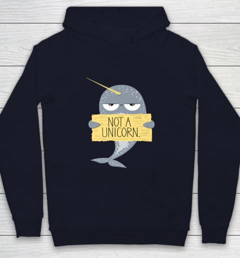 Not A Unicorn Cute Funny Narwhal Graphic Youth Hoodie 3