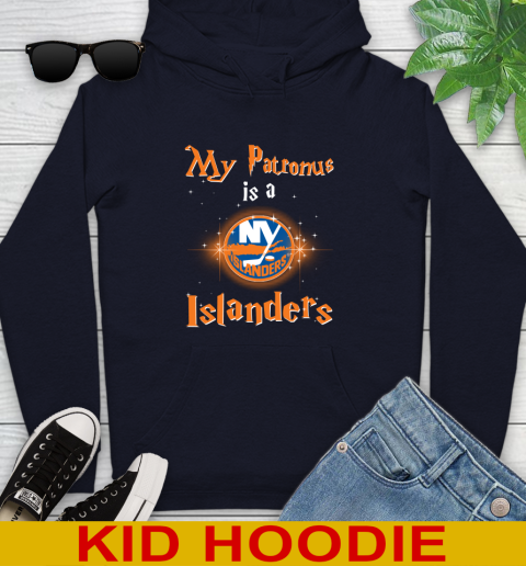 NHL Hockey Harry Potter My Patronus Is A New York Islanders Youth Hoodie - Image 4