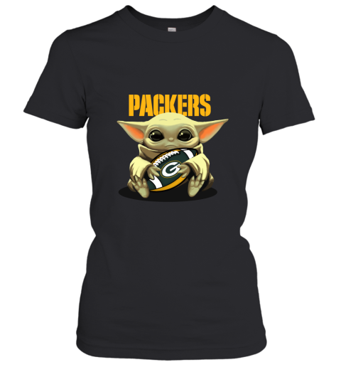Baby Yoda Loves The Green Bay Packers Star Wars NFL Women's T-Shirt
