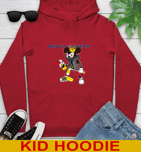 Columbus Blue Jackets NHL Hockey Mickey Peace Sign Sports Youth Hoodie 11