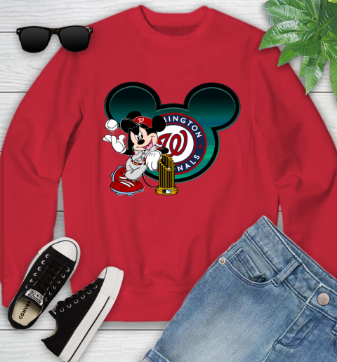 MLB Washington Nationals The Commissioner's Trophy Mickey Mouse Disney Youth Sweatshirt 9