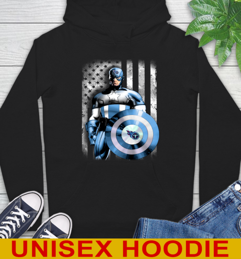 Tennessee Titans NFL Football Captain America Marvel Avengers American Flag Shirt Hoodie