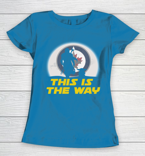 Winnipeg Jets NHL Ice Hockey Star Wars Yoda And Mandalorian This Is The Way Women's T-Shirt 6