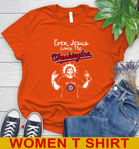Washington Nationals MLB Baseball Even Jesus Loves The Washington Shirt Women's T-Shirt 3