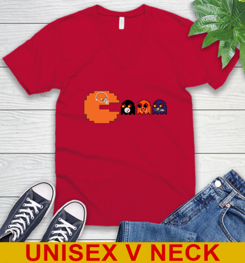 Cleveland Browns NFL Football Pac Man Champion V-Neck T-Shirt 7