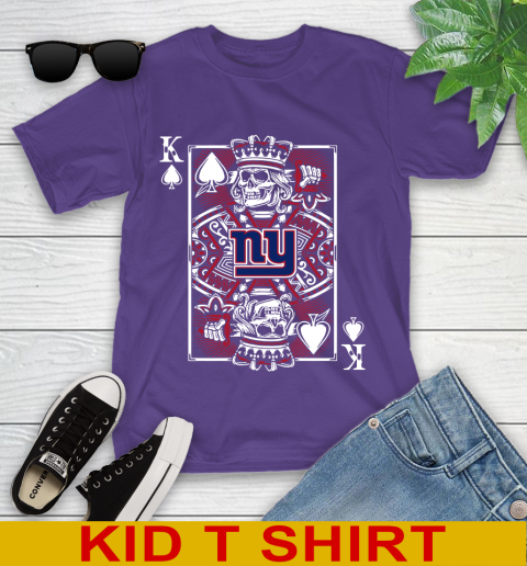New York Giants NFL Football The King Of Spades Death Cards Shirt Youth T-Shirt 3