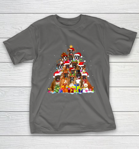Christmas Pajama Boxer Tree Xmas Gifts Dog Dad Mom T-Shirt 18