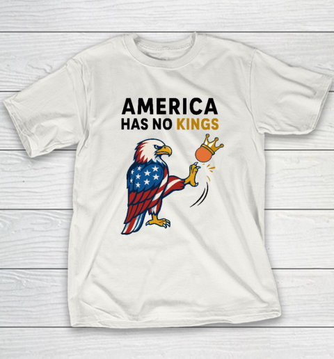 America Has No Kings Eagle Kick Orange Anti Trump Youth T-Shirt