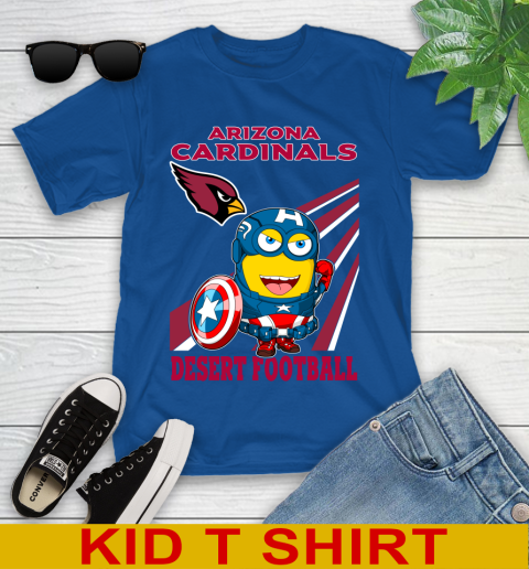 NFL Football Arizona Cardinals Captain America Marvel Avengers Minion Shirt Youth T-Shirt 10