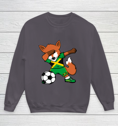 Dabbing Fox Jamaica Soccer Fans Jersey Jamaican Football Fan Youth Sweatshirt 6