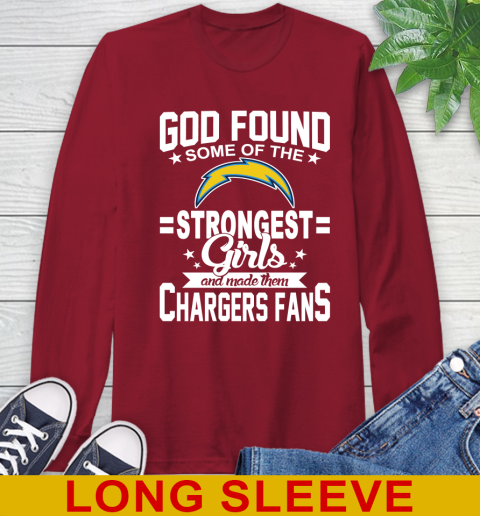 Los Angeles Chargers NFL Football God Found Some Of The Strongest Girls Adoring Fans Long Sleeve T-Shirt 9