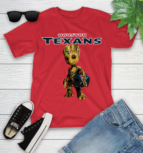 Houston Texans NFL Football Groot Marvel Guardians Of The Galaxy Youth T-Shirt 10