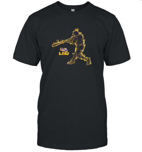 LSU Tigers Baseball Player On Fire Shirt  Apparel Unisex Jersey Tee