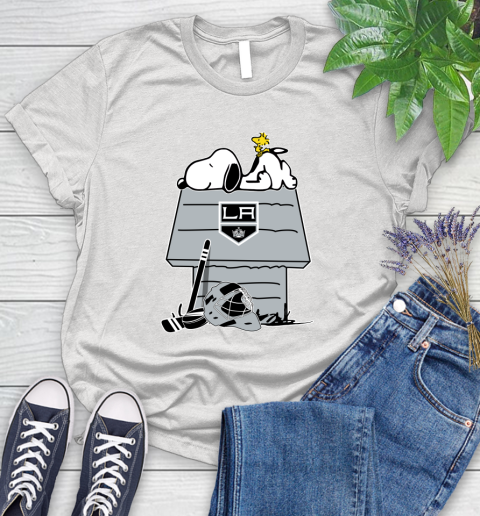 Los Angeles Kings NHL Hockey Snoopy Woodstock The Peanuts Movie Women's T-Shirt