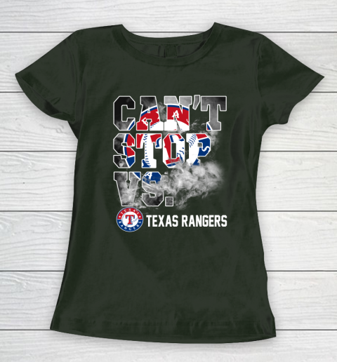 MLB Texas Rangers Baseball Can't Stop Vs Rangers Women's T-Shirt 4