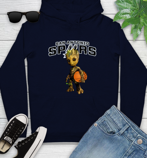 San Antonio Spurs NBA Basketball Groot Marvel Guardians Of The Galaxy Youth Hoodie 4