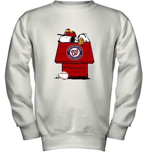 Washington Nationals Snoopy And Woodstock Resting Together MLB Youth Sweatshirt