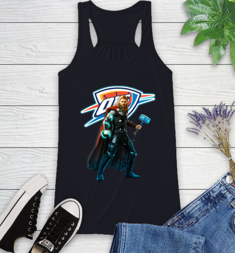 NBA Thor Avengers Endgame Basketball Oklahoma City Thunder Racerback Tank 10