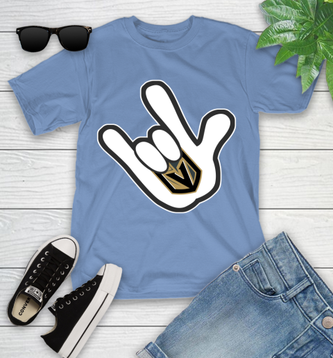 Vegas Golden Knights NHL Hockey Mickey Rock Hand Disney Youth T-Shirt 11