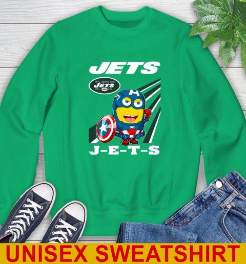 NFL Football New York Jets Captain America Marvel Avengers Minion Shirt Sweatshirt 8
